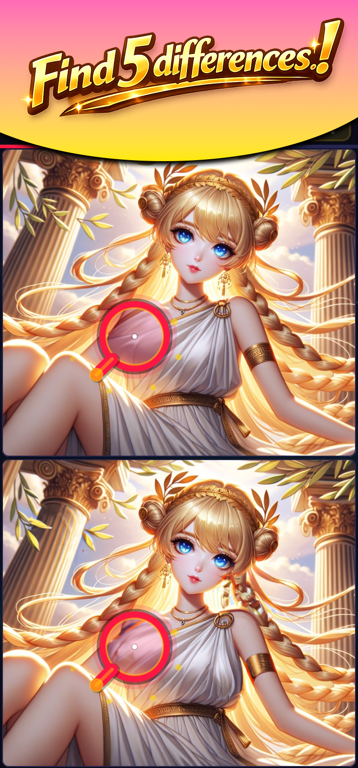 Find 5 differences between two anime images in Scene Hunt